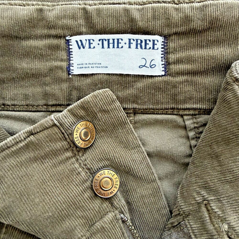 We The Free Green Jayde Corduroy Flare Jeans Women Size 27 Boho Chic Festival - Picture 4 of 8
